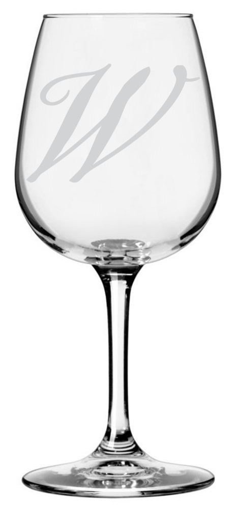 Monogram Wine Glass 12.75oz - Letter W for Gifts & Parties