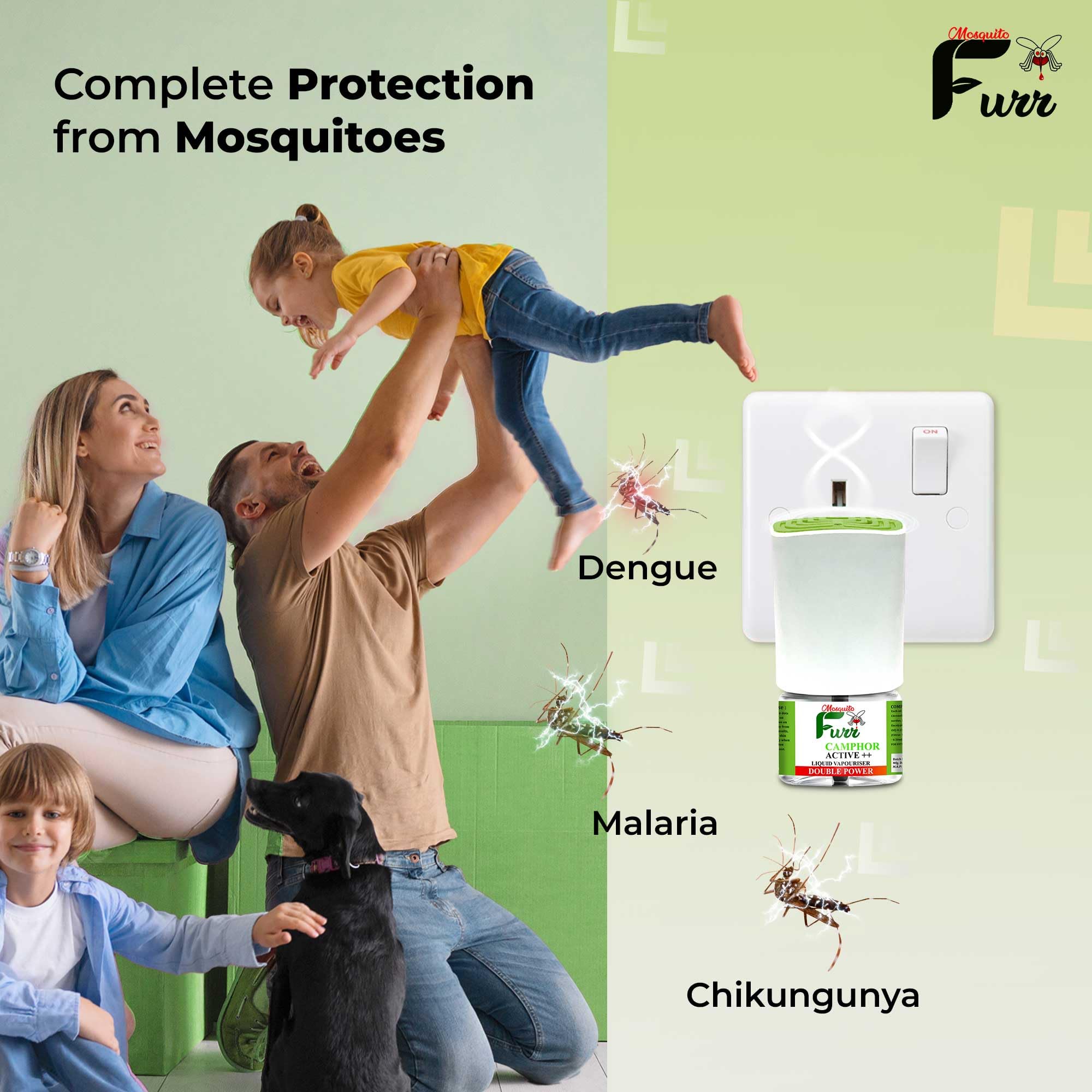 Mosquito Repellent Vaporizer Refill - 100% Herbal, Chemical-Free & Non-Toxic (8-Pack, 45ml) | Double Power Protection for Home, Bedroom & Outdoor Use