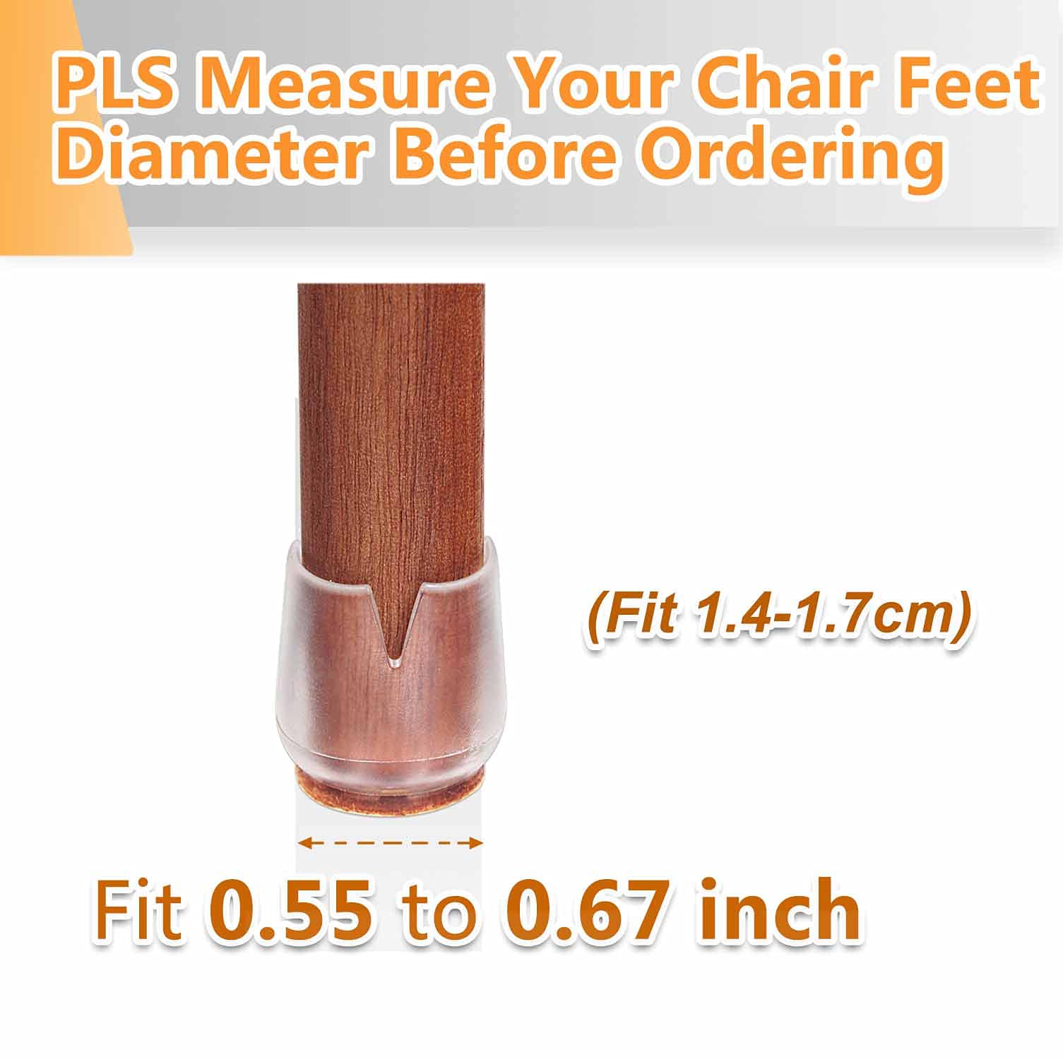 JoyLionKay Round Chair Leg Caps - 1/2