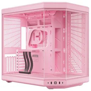 HYTE Y70 Tempered Glass Mid Tower PC Case - White & Pink (Strawberry Milk Color) - Premium Gaming Computer Case with Panoramic View, RGB Lighting & Excellent Airflow for Streamers and Content Creators