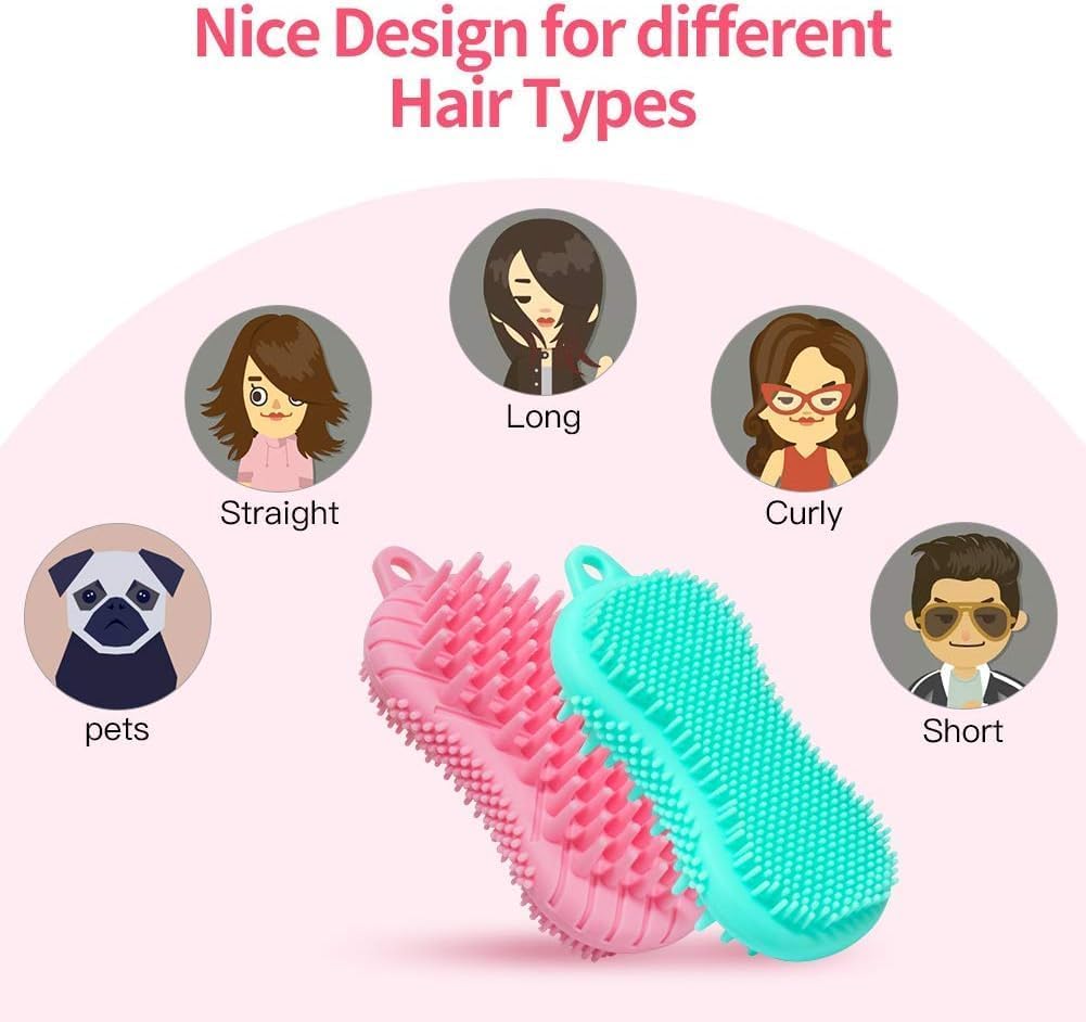 7Seas Silicone Body Scrubber & Shampoo Brush - Exfoliating Bath Brush with Soft Bristles for Skin Care & Scalp Massage - Perfect for Shower, Spa & Daily Body Cleansing (1Pcs, Multicolor)