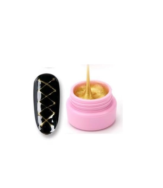 D.B.Z. Gold Spider Gel Nail Art Kit - UV LED Gel Polish with Thin Brush for Professional Nail Painting (Black & White) - Perfect for Salon, Home Manicures & Creative Nail Designs