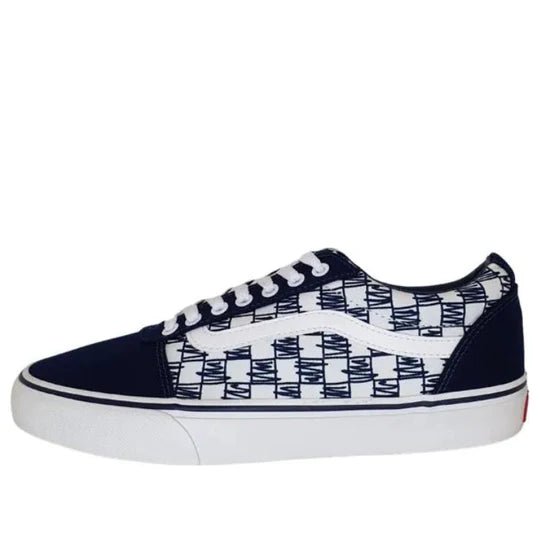 Vans Men's Ward Low Navy Scribble Skate Shoes - Casual Sneakers for Streetwear & Everyday Comfort