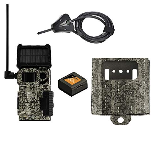 SPYPOINT Link-Micro-S-LTE-V IR Rechargeable Battery Solar Panel Cellular Trail Camera with SB-300s Lock Box & Python Cable - HD Wildlife Monitoring, Hunting Security, Outdoor Surveillance for Deer, Bears & Game Animals
