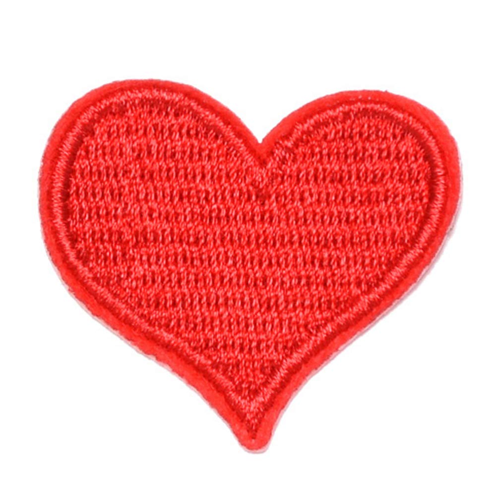 8 Pcs DIY Sewing Patches - Red Heart Shaped Appliques for Clothes, Jackets, Jeans & Bags - Iron On & Sew On Fabric Decorations for DIY Crafts & Fashion Upcycling
