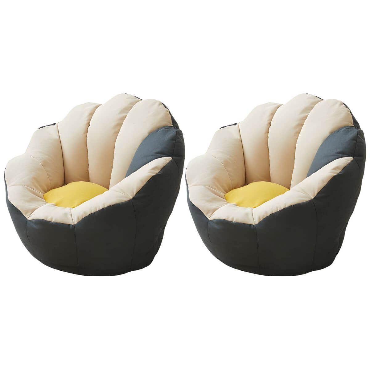 Minimalist Solid Lemon Yellow Cotton Blend Papasan Chair with Removable Slipcover & Sewn Pillow - Cozy Accent Chair for Living Room, Bedroom, or Reading Nook - Perfect for Relaxation and Home Decor