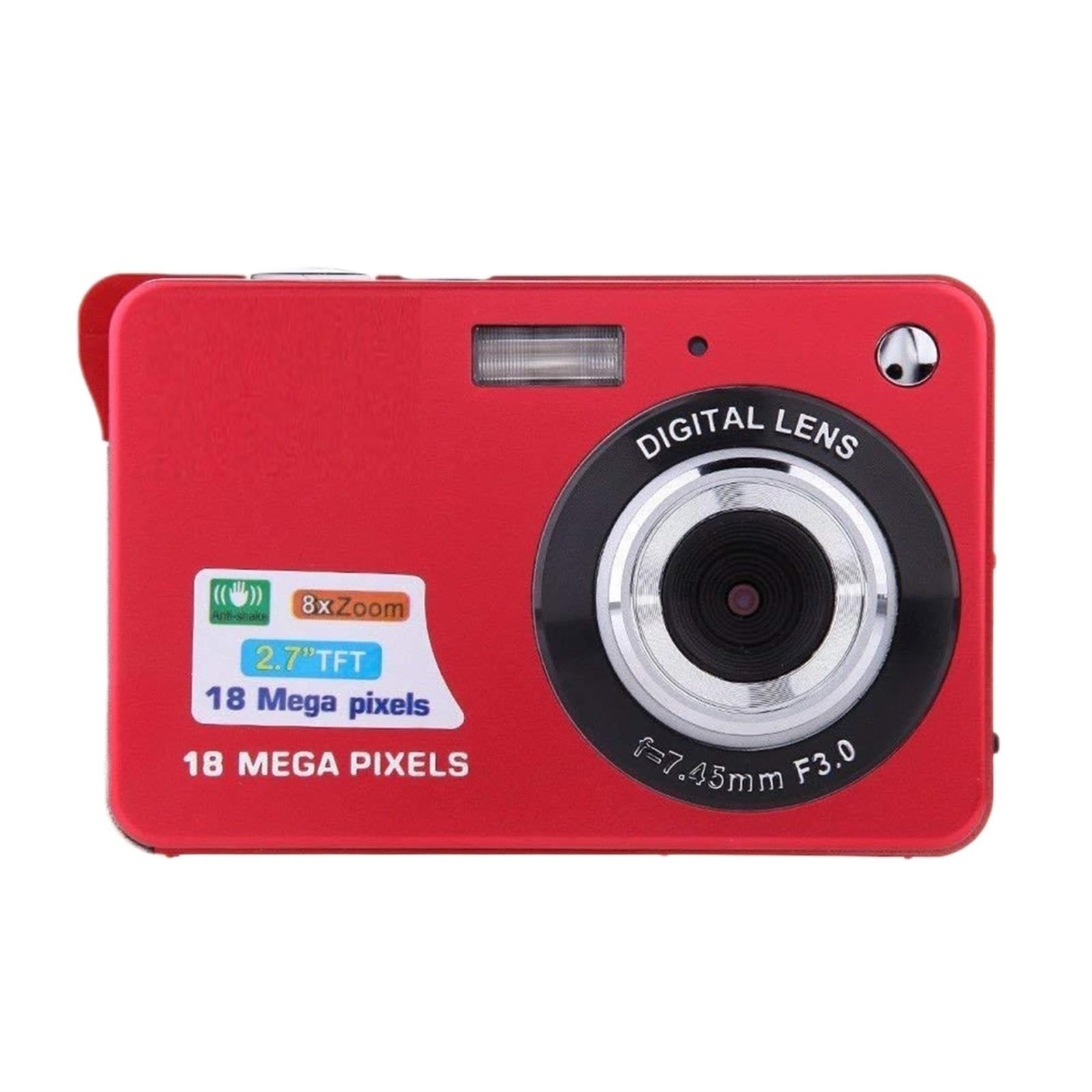 18MP HD Digital Camera for Students - Selfie Video Camcorder with Card Reader (Red) | Perfect for School Projects, Travel Photography & Vlogging