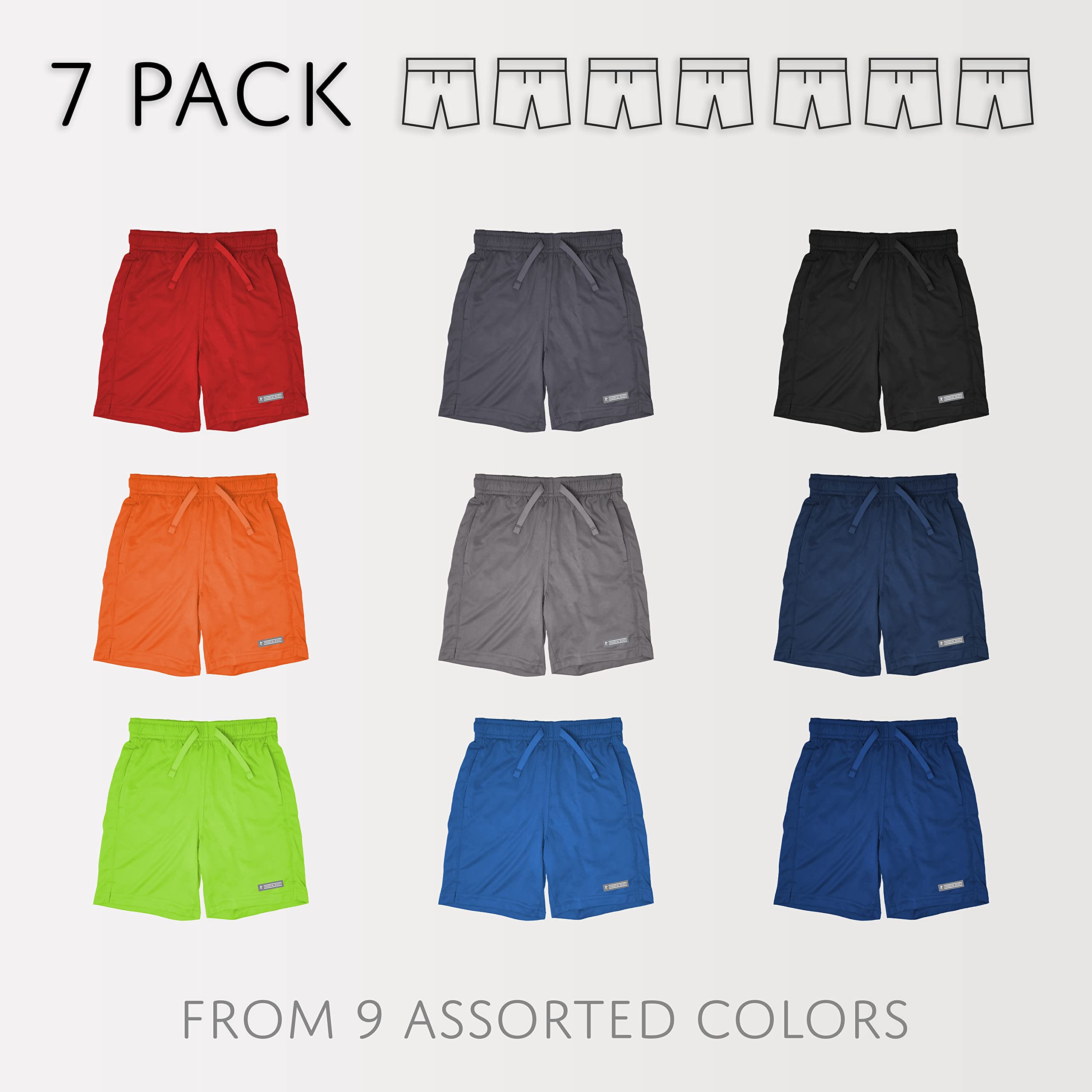 Andrew Scott Boys' Active Performance & Mesh Basketball Shorts - Multi-Pack for Sports, Gym, and Casual Wear