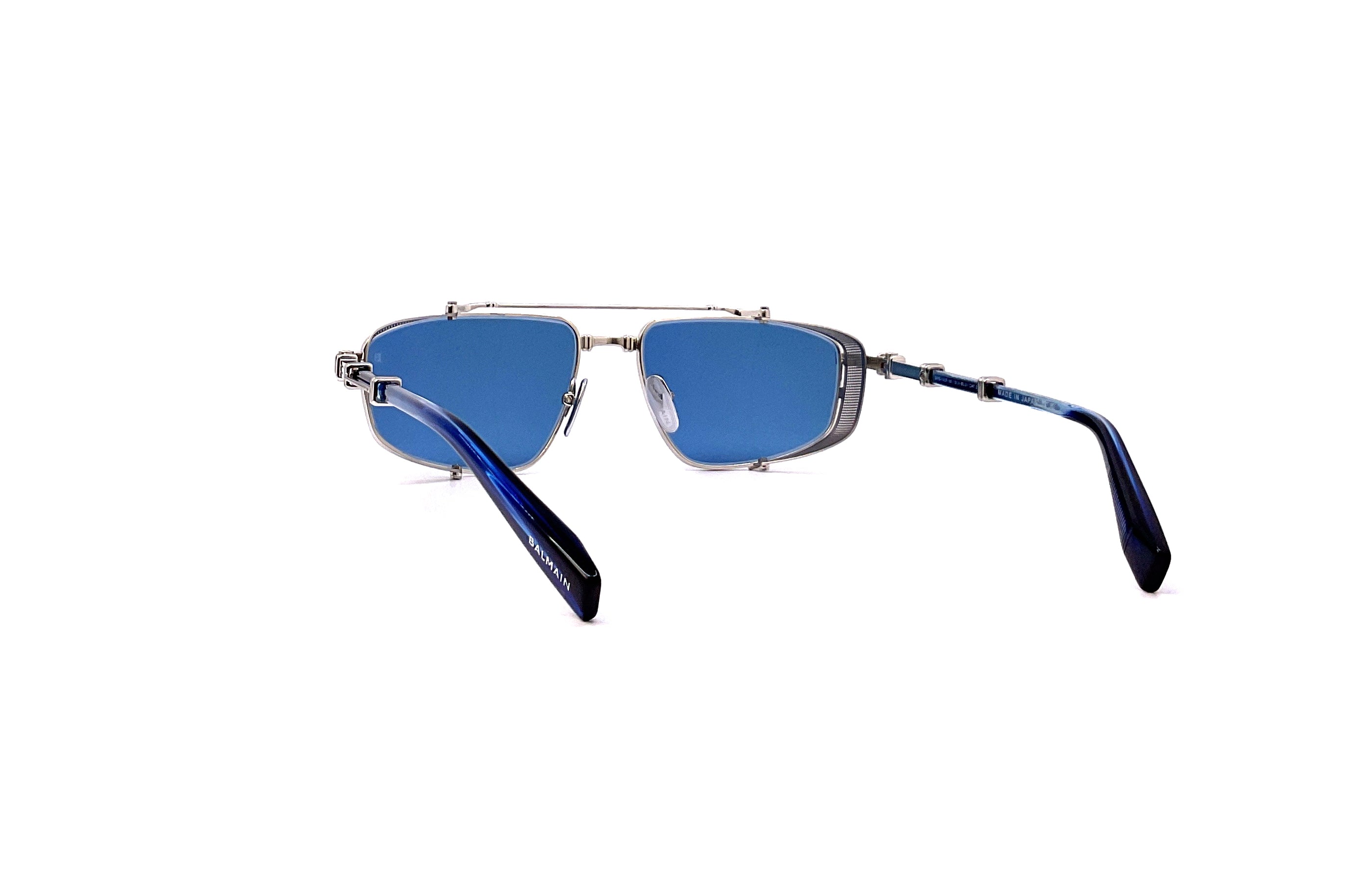 Balmain Brigrade V Sunglasses (Silver & Blue) - Polarized UV Protection for Men & Women - Perfect for Driving, Beach, and Outdoor Activities