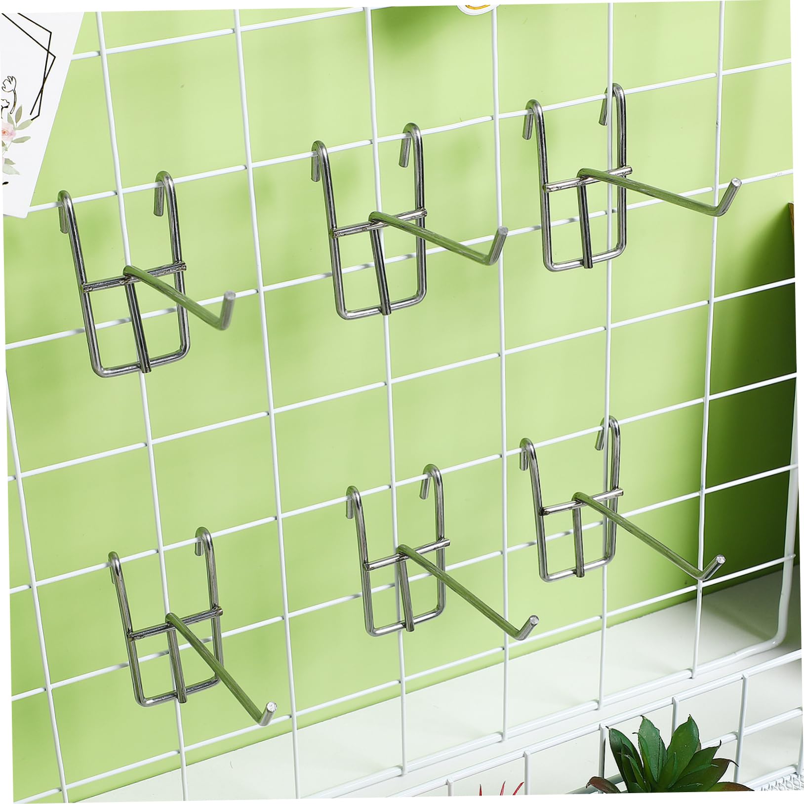 iplusmile 4 Sets 10cm Silver Supermarket Display Hooks - Heavy Duty Mesh Kitchen Hooks for Pans, Cups, Bags & Towels - Easy to Install & Carry (30pcs x 4) - Perfect for Pantry, Retail Store & Home Organization