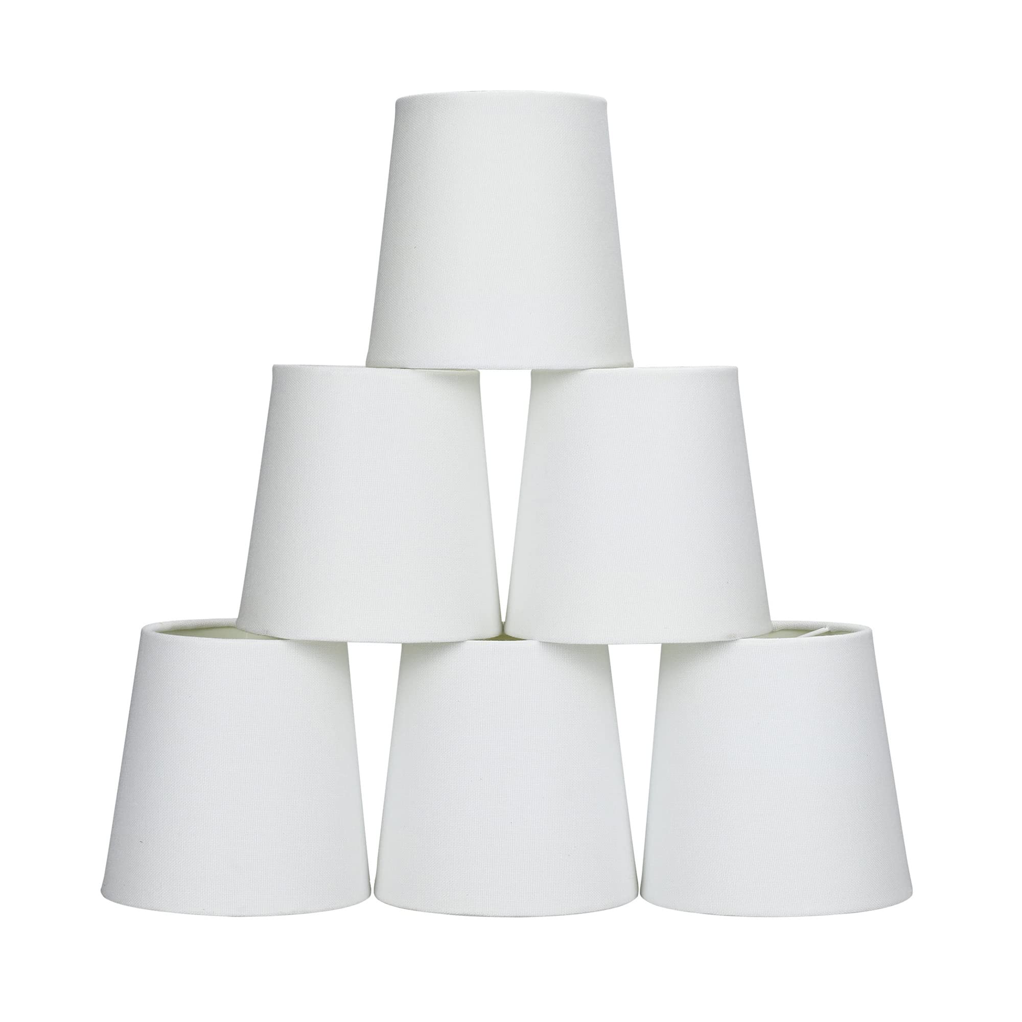 LAMPWELL VALO Clip-On Chandelier Fabric Lamp Shades - Set of 6 Small Barrel (5.2