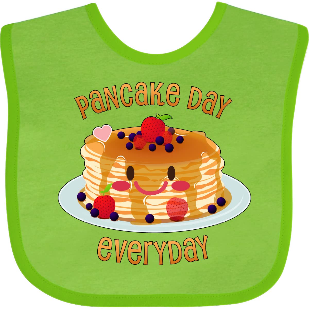 Smiling Stack of Pancakes Baby Bib - Cute & Soft Cotton Drool Bib for Infants & Toddlers - Perfect for Pancake Day, Breakfast, and Everyday Messy Meals