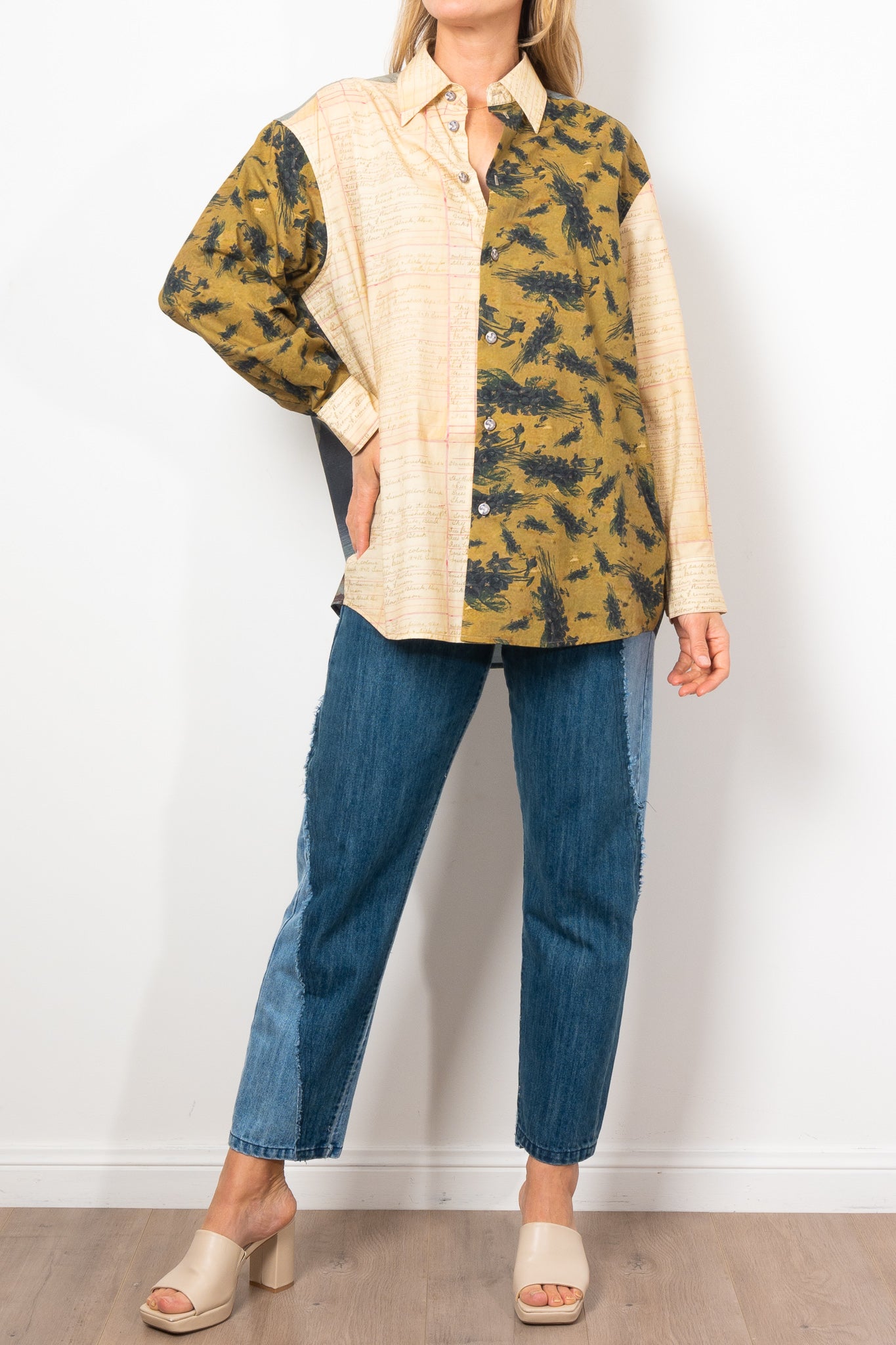Maud Alice Dainty Artworks Cotton Poplin Shirt with Scarf - Elegant Floral Print Blouse for Women | Perfect for Office Wear, Date Nights & Spring Outfits