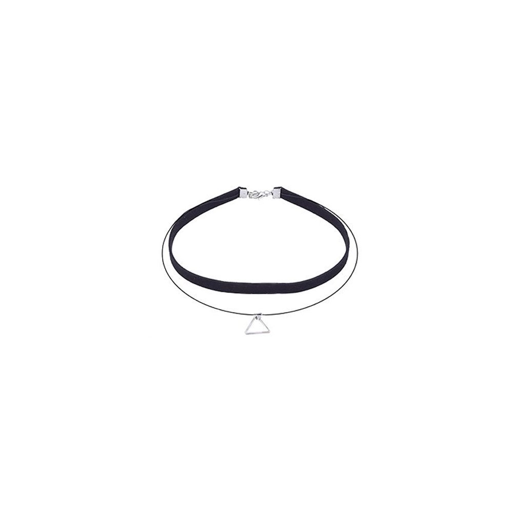 Elegant Velvet Choker Necklace with Triangle Charm - Gothic Body Jewelry for Women, Perfect for Parties, Weddings & Evening Events