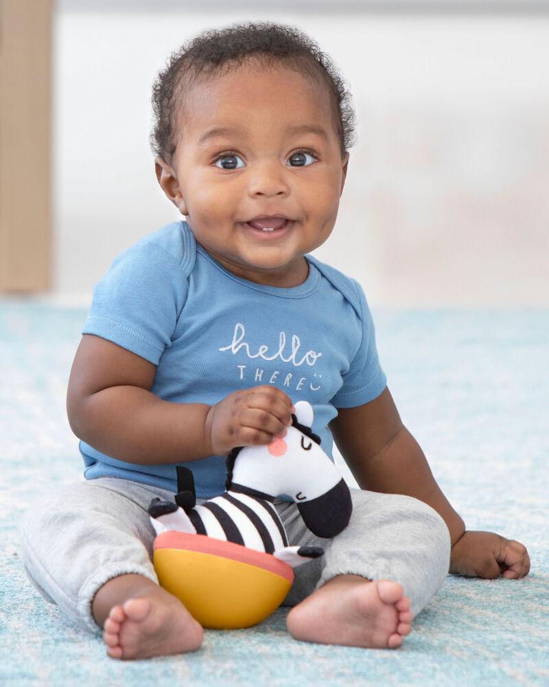 Skip Hop ABC & Me Zebra Wobble Toy - Interactive Baby Learning Toy with Fun Sounds & Motion - Perfect for Tummy Time, Early Development & Sensory Play
