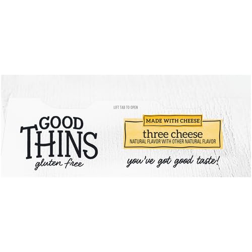 Gluten Free Three Cheese Rice Crackers - Good Thins Snacks, 3.5 oz | Perfect for Lunchboxes, Party Platters & Healthy On-the-Go Snacking