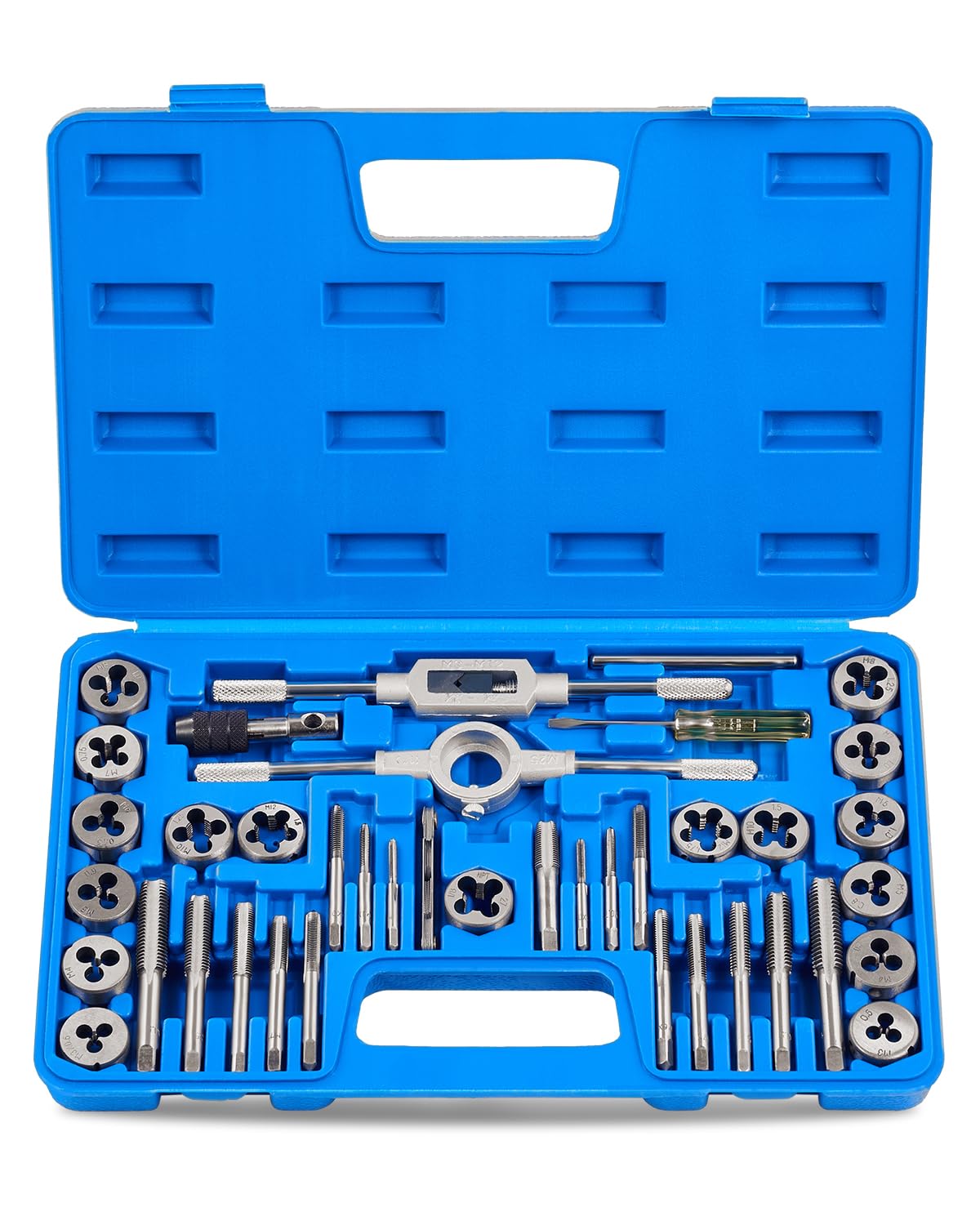 Orion Motor Tech 40-Piece Metric Tap and Die Set | Professional Thread Repair & Creation Tool Kit for Mechanics & DIYers | Includes Metric Wrenches & Durable Case | Perfect for Automotive, Plumbing & Metalworking Projects