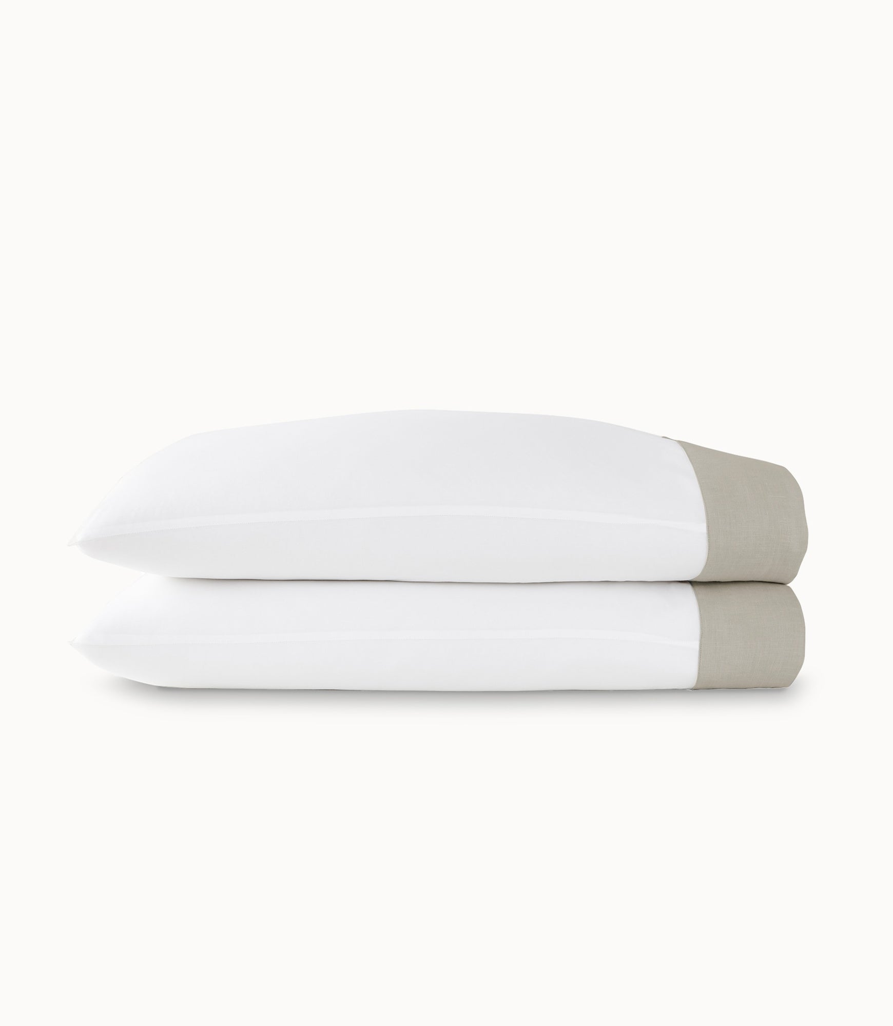 Premium Mandalay Linen Cuff Percale Pillowcases - 100% Cotton, Breathable & Soft Bedding Set for Side Sleepers - Perfect for Master Bedroom, Guest Room & Hotel Luxury Decor