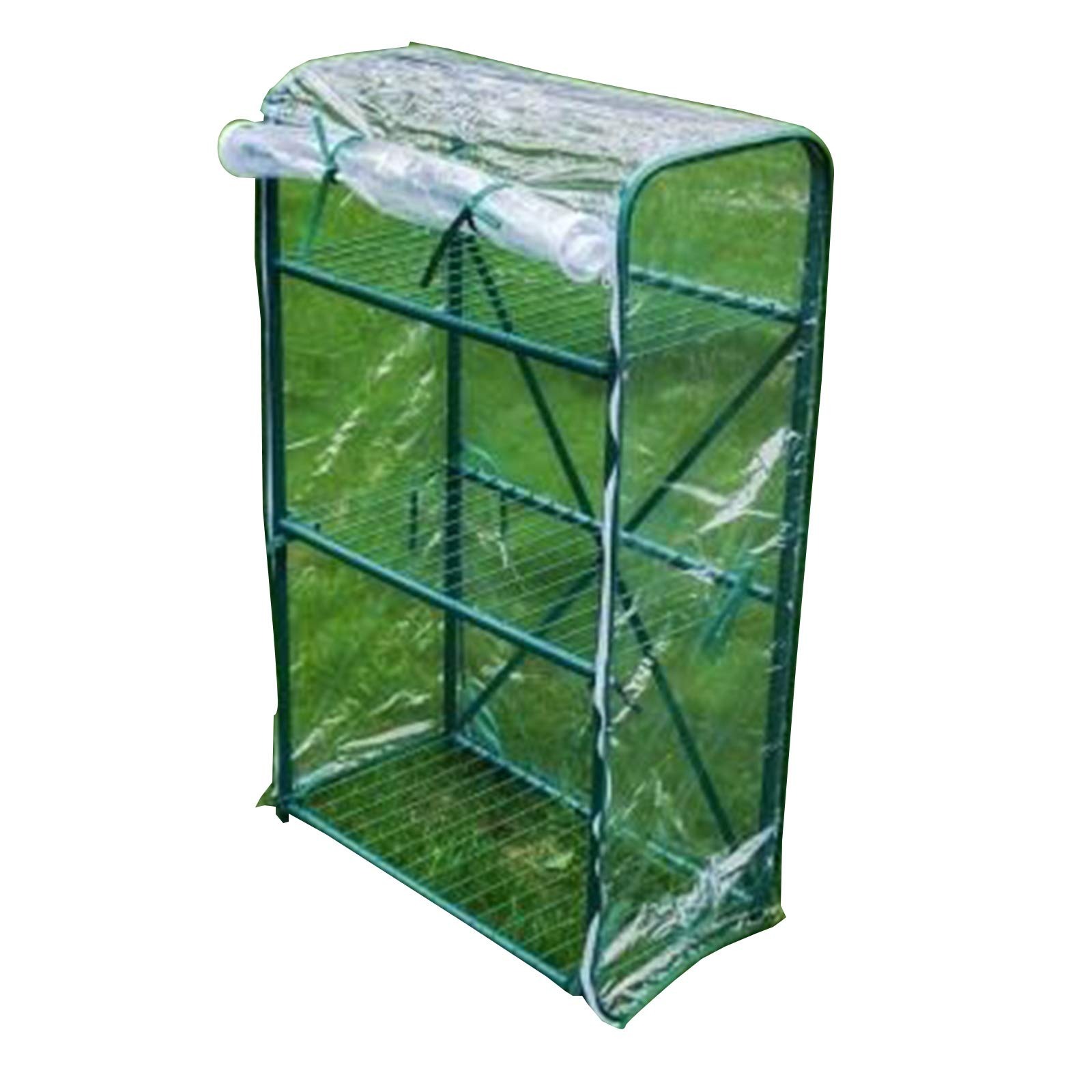 Baiying Mini Greenhouse - Transparent PVC Portable Plant Stand with Wheels, Windproof & Rainproof for Balcony, Deck, Garden (57X28X105CM) | Ideal for Indoor/Outdoor Plant Growing, Seed Starting & Flower Protection