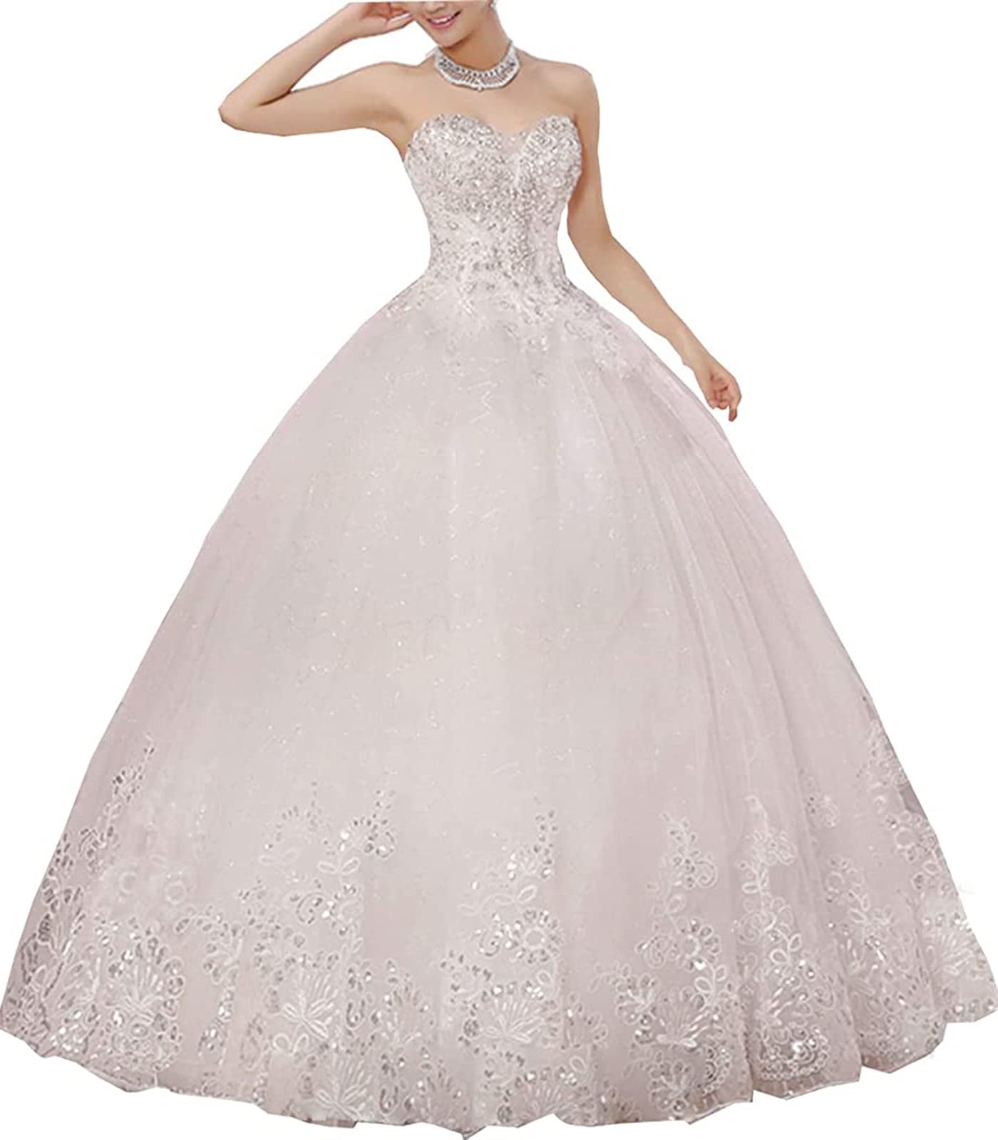 LY Dress Women's Elegant Princess Wedding Gown for Bride - Perfect for Church Ceremony, Beach Wedding & Formal Reception