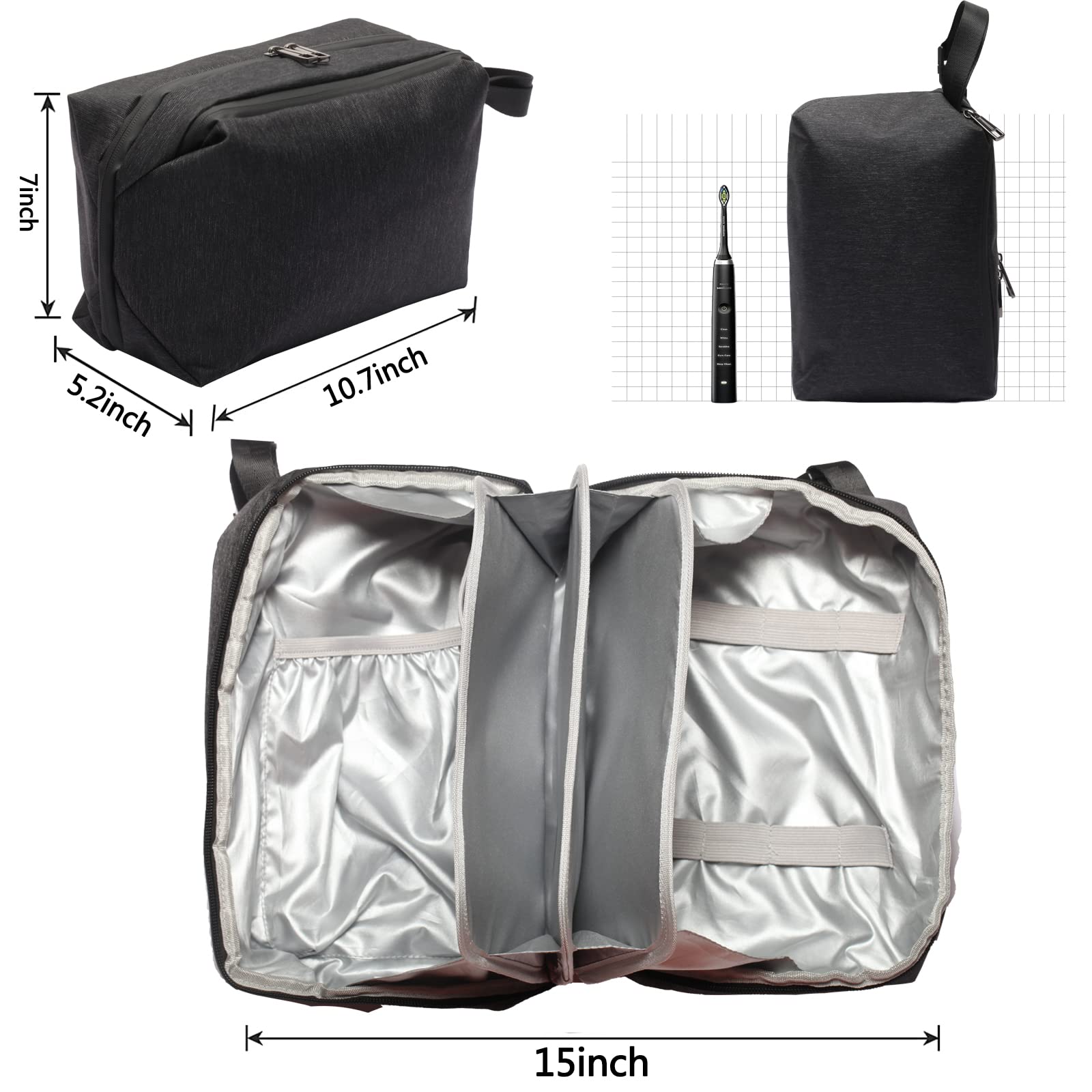 Men's Large Waterproof Travel Toiletry Bag - Vertical Bottle Organizer, Shaving Dopp Kit for Toiletries Accessories | Perfect for Business Trips, Gym & Camping Essentials