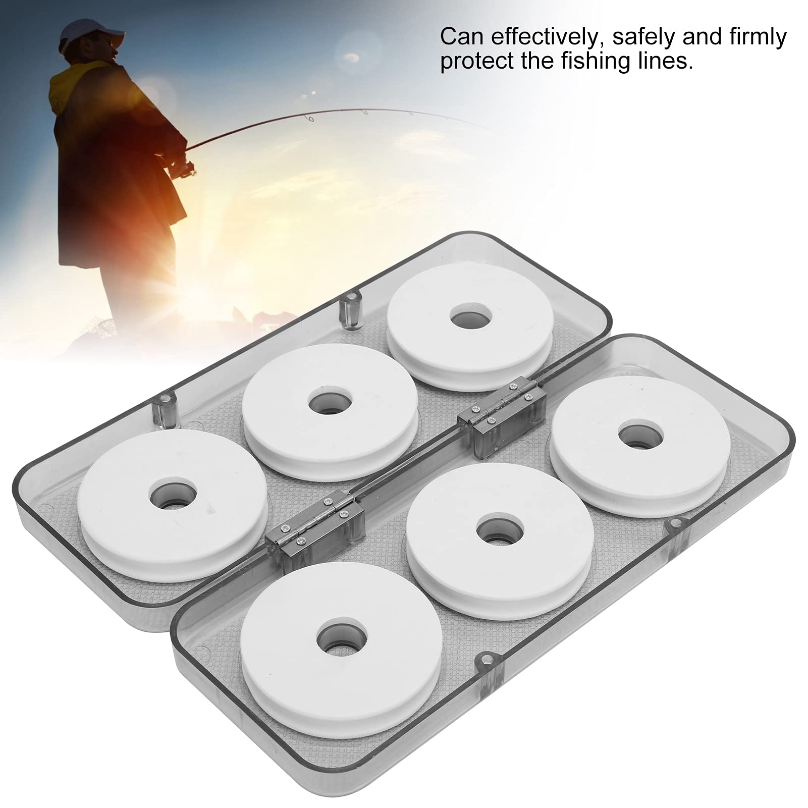 VGEBY 6-Piece Fishing Line Spool Organizer - Plastic Foam Storage for Lures, Rigs & Fly Fishing Gear - Compact Tackle Box Accessories for Anglers (Perfect for Boat, Shore & Ice Fishing Trips)