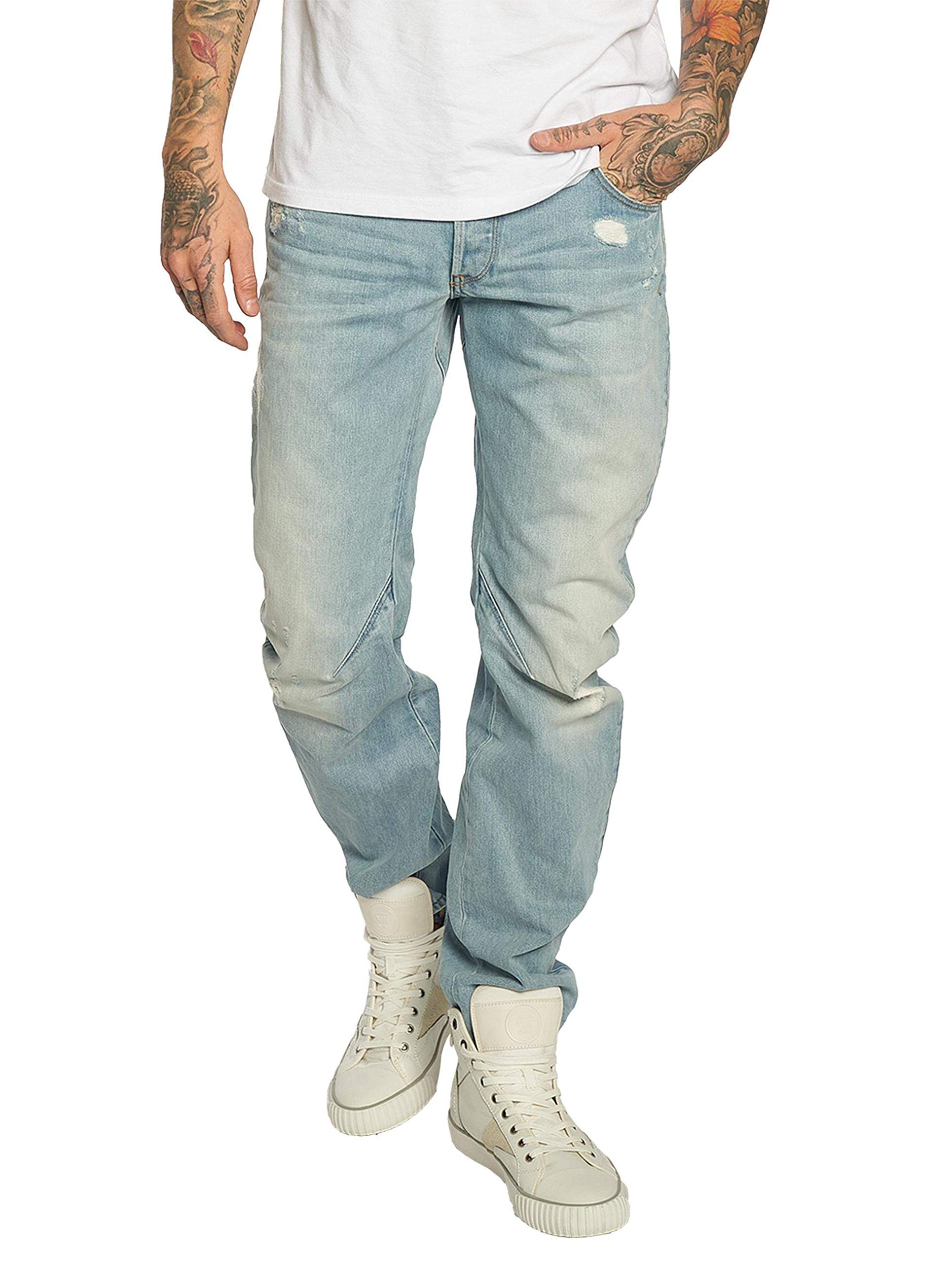 G-Star Raw Men's Arc 3D Slim-Fit Jeans in Wisk Denim Light Aged Destroy - Stylish Distressed Denim Pants for Casual Wear & Night Out