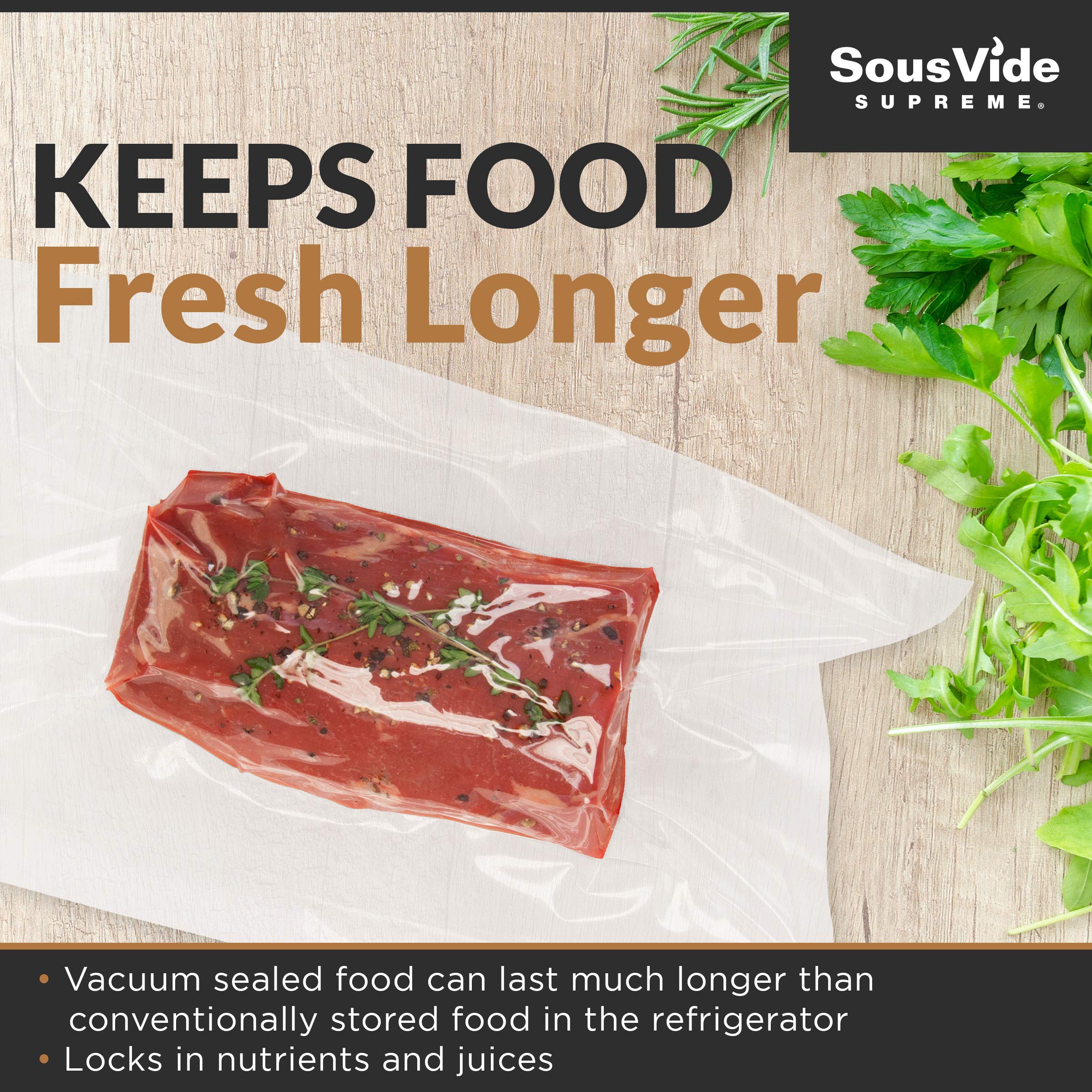 Premium Sous Vide Vacuum Seal Cooking Bags - 8x12 Inches, 1 Quart (25 Pack) | BPA-Free Food Grade Plastic | Perfect for Meat, Fish & Vegetables | Home Kitchen & Restaurant Use