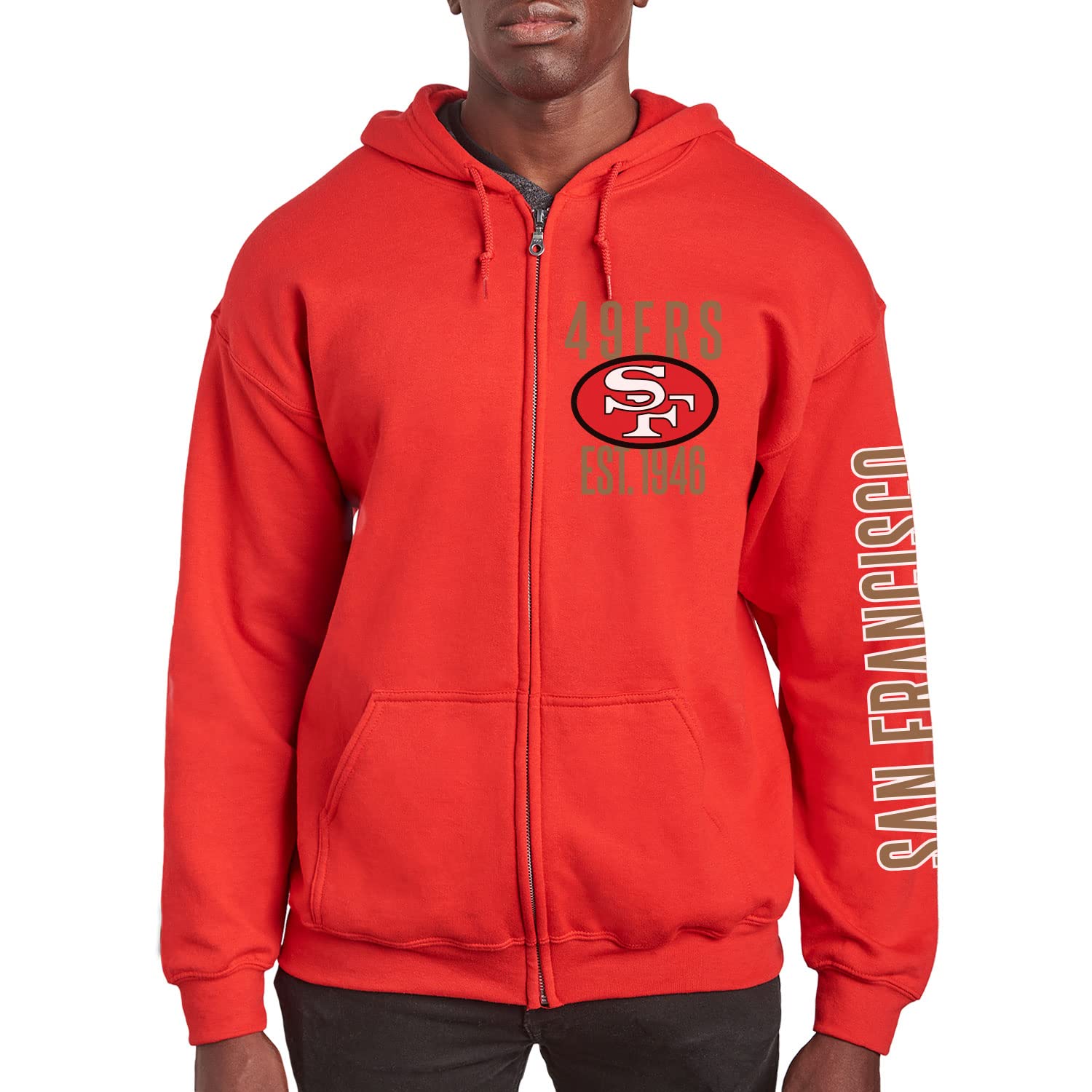 NFL MVP Zip Hoodie - Unisex Full Zip Fleece Sweatshirt for Men & Women | Junk Food Clothing | Game Day, Casual Wear & Outdoor Activities