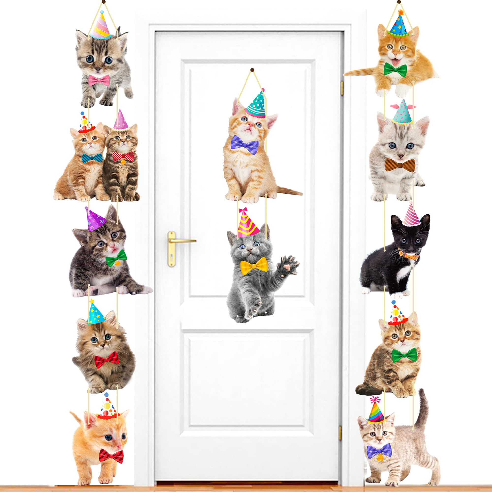 Cat Theme Birthday Party Decorations - Hanging Vertical Paper Door Banner for Kids, Pet Cat Lovers, Baby Showers & Home Decor | Perfect for Indoor & Outdoor Celebrations
