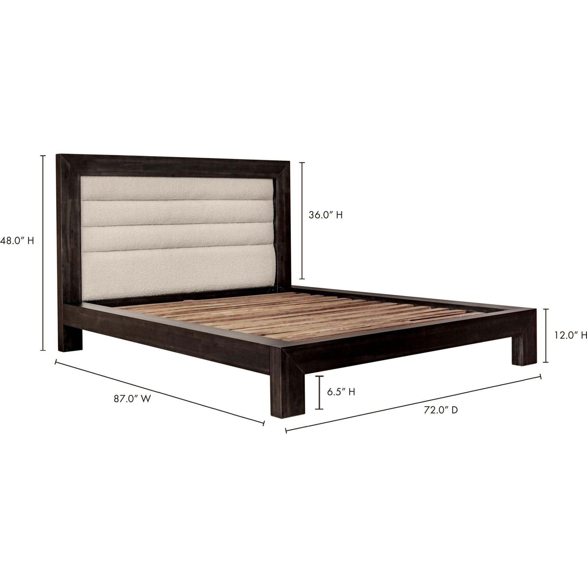 Ashcroft Platform Bed Frame - Dark Grey Queen Size, Modern Minimalist Bedroom Furniture for Small Spaces & Apartments