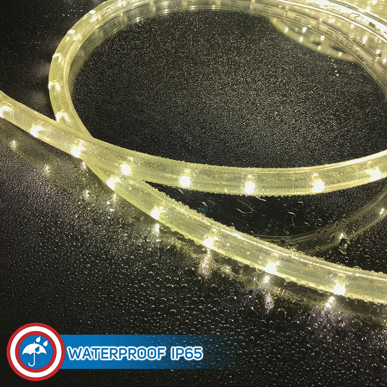 Russell Decor 150ft LED Rope Lights - Warm White for Christmas, Outdoor Trees & Patio Decor