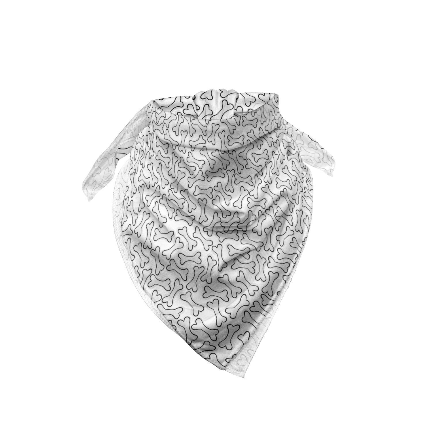 Ambesonne Dog Bones Bandana - Unisex Head and Neck Scarf with Random Bone Print - Perfect for Pet Lovers, Dog Walks, and Outdoor Adventures