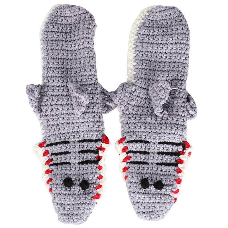 Soft Plush Shark Socks for Women & Men - Comfortable Fuzzy Animal Socks for Lounge, Sleep, and Gifts - Fun Novelty Socks for Shark Lovers