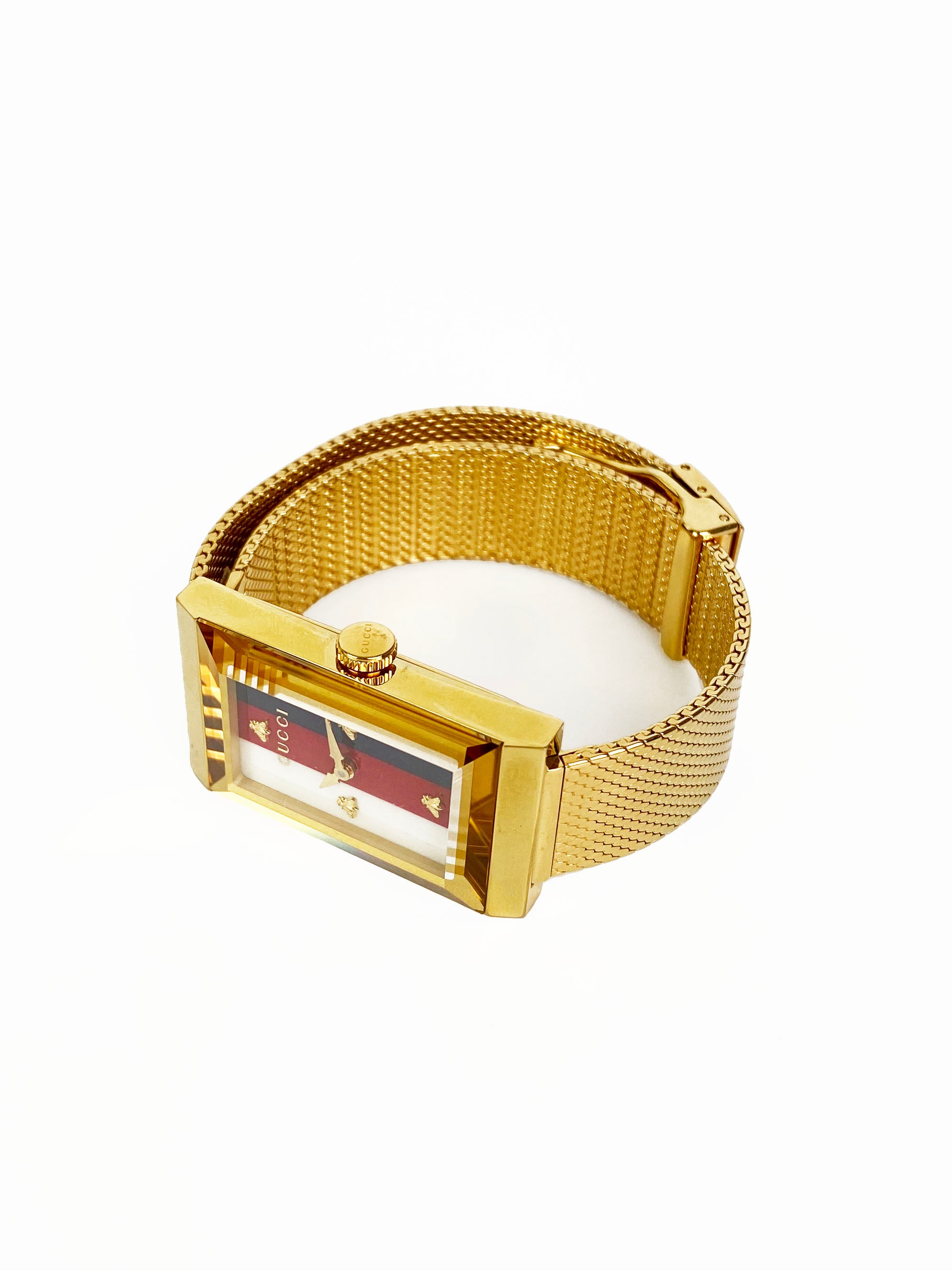 Gucci Gold G Frame Watch for Women - Luxury Designer Timepiece with Stainless Steel Band - Perfect for Business, Parties & Everyday Wear