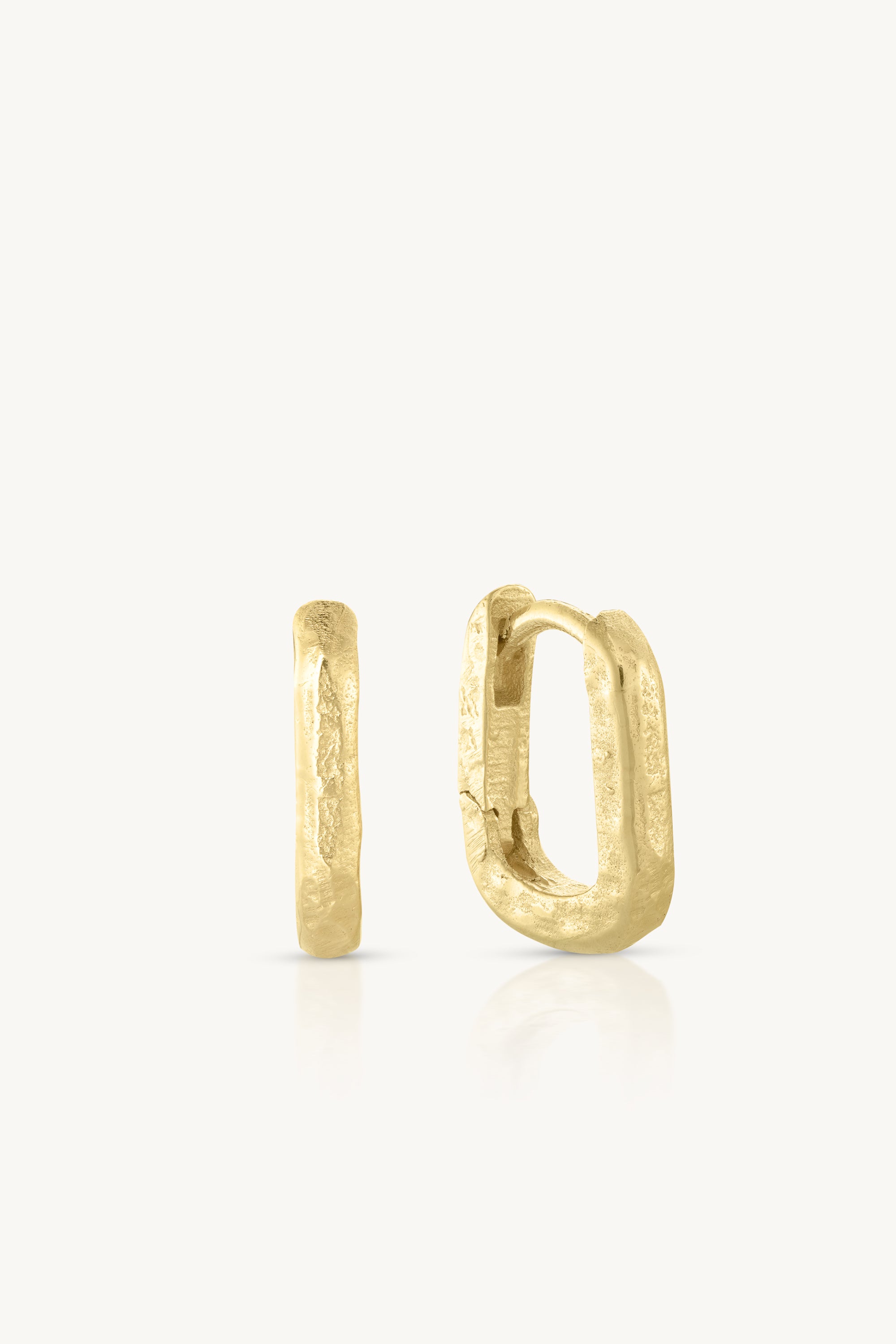 Gold Textured Paperclip Huggie Earrings Small - Perfect for Everyday Wear & Minimalist Jewelry Lovers