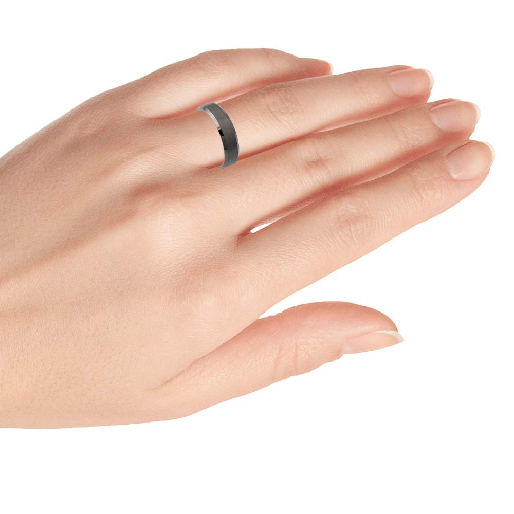 Personalized Tungsten Ring for Men & Women - 6mm Gun Metal IP Plated for Engagement & Anniversary Gifts
