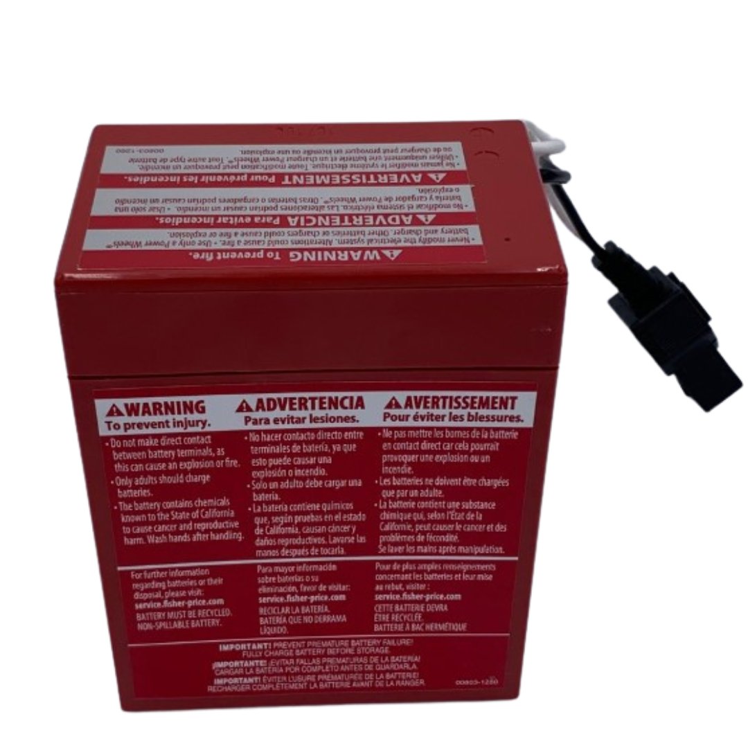 Power Wheels Red Replacement Battery - Compatible with Models 00801-0712, 0801-0051 & 74522 - Perfect for Kids Ride-On Cars & Toy Vehicles