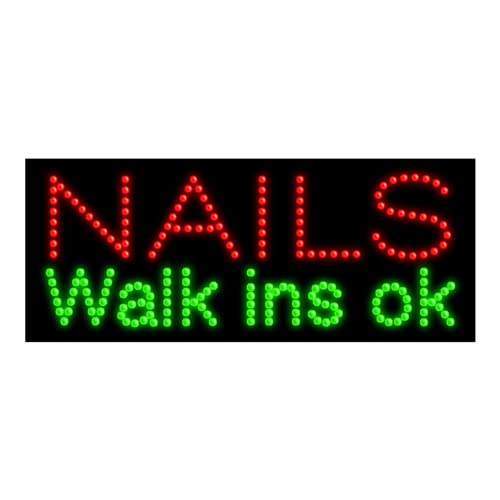 LED Nail Salon Open Sign with Dots - Walk Ins Welcome #20170 | Perfect for Nail Shops, Salons & Spas