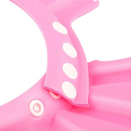 SEAHAVEN Adjustable Baby Shower Cap - Soft Bathing Hair Wash Hat for Infants & Toddlers - Waterproof Eye & Ear Protector - Leaves Shape Design - Multicolor (Pink) - Perfect for Bath Time, Hair Washing & Sensitive Skin Protection