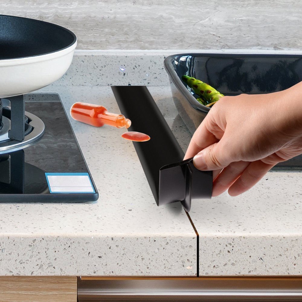 Flexible Stove Counter Gap Cover - Heat Resistant, Easy Clean Gap Filler for Kitchen Appliances, Stovetop, Oven, Washer & Dryer (Set of 2) - Perfect for Sealing Gaps & Preventing Spills Between Counters & Furniture