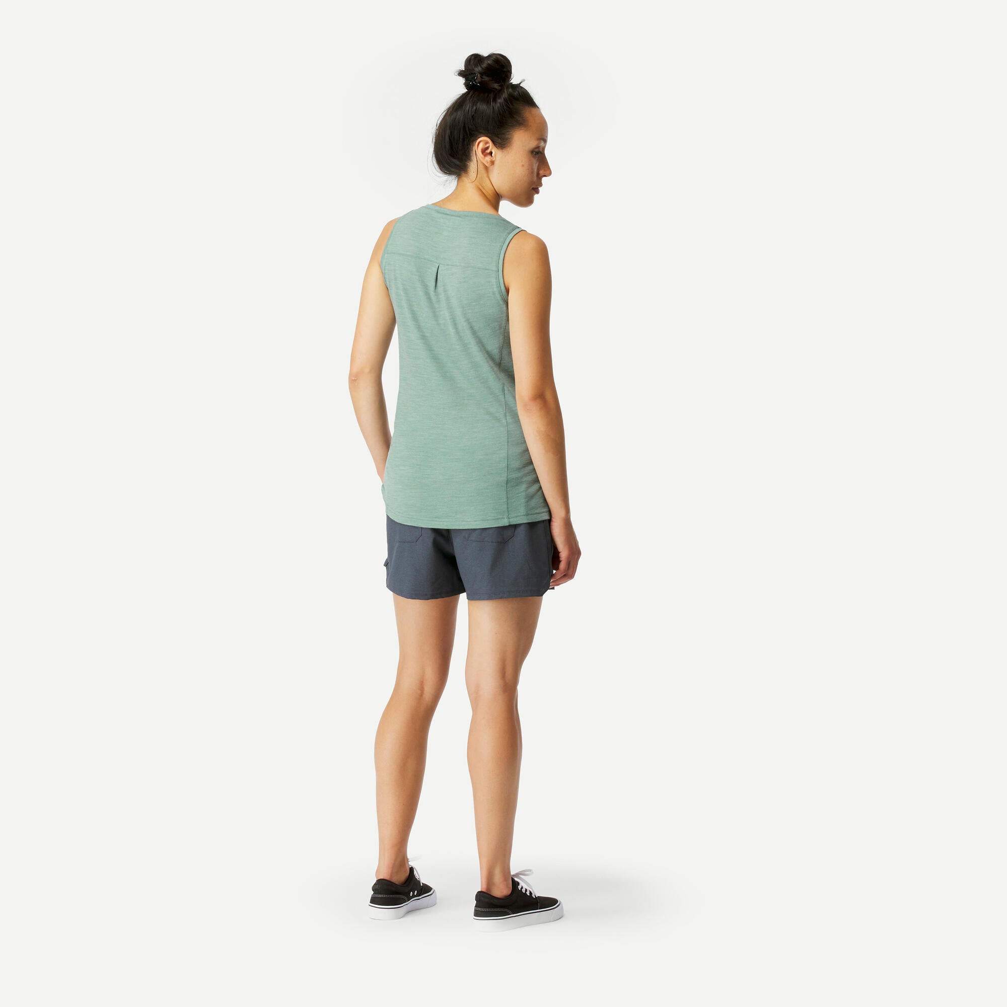 Forclaz Women's Merino Wool Backpacking & Travel Tank Top - Breathable, Moisture-Wicking Hiking Shirt for Outdoor Adventures & Camping