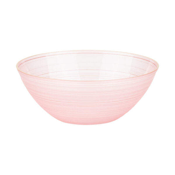 12 oz. Pink Transparent and Gold Round Soup Bowls - Set of 10 - Crystal Design - Perfect for Dinner Parties, Restaurants & Home Decor
