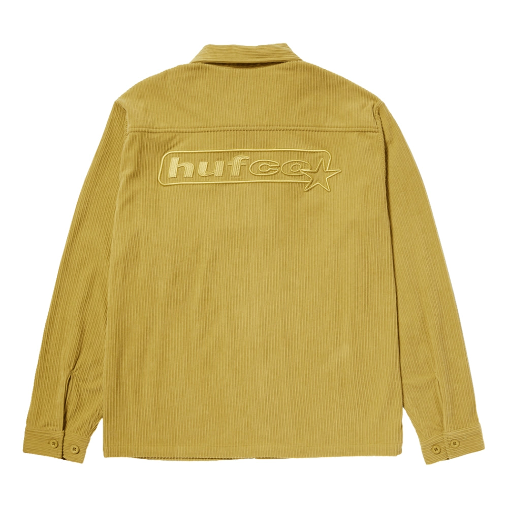 HUF Corduroy Overshirt in Cactus Green - Stylish Men's Casual Shirt for Streetwear & Outdoor Activities