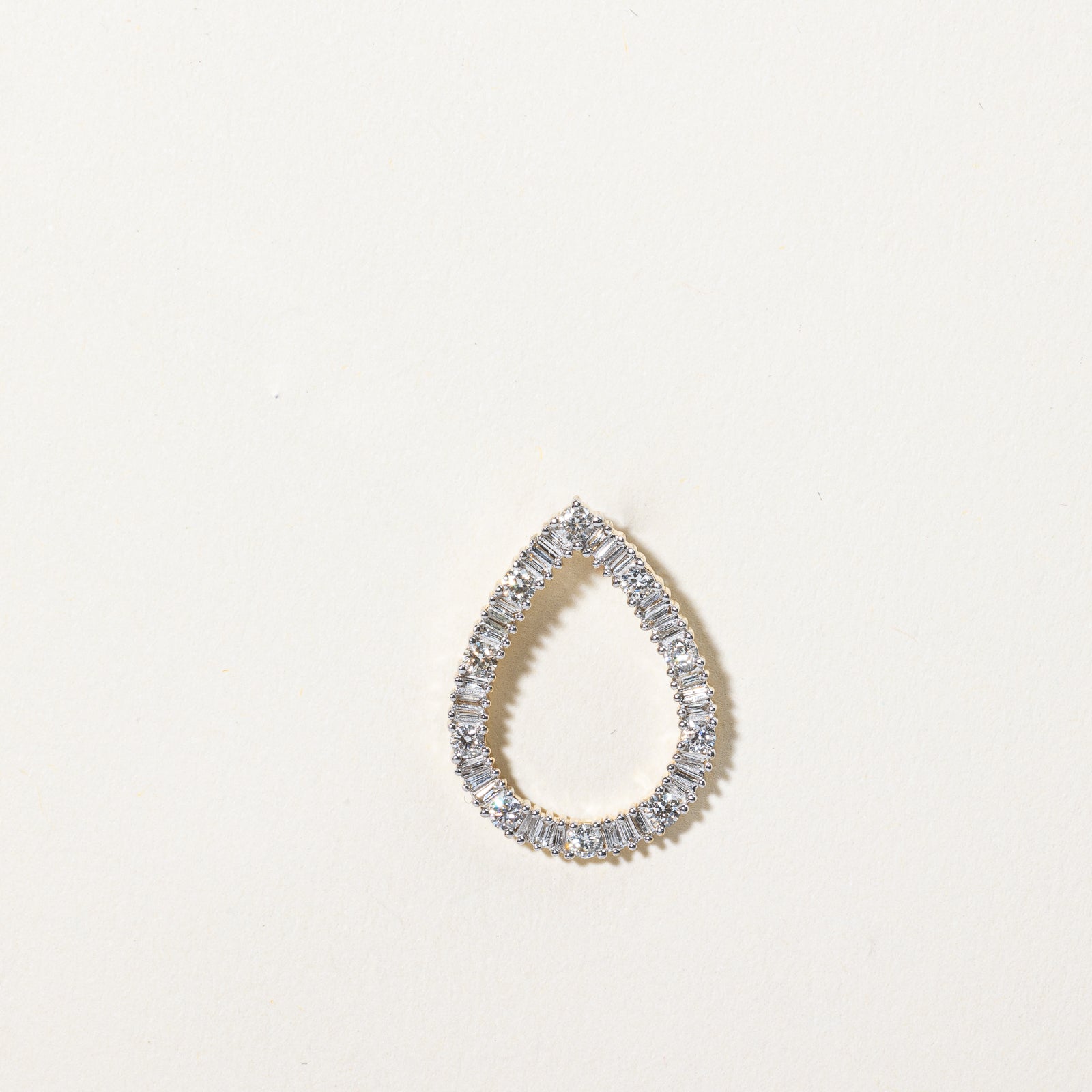 0.45ctw Diamond Pear Shaped Pendant Necklace - 14K White Gold Elegant Dangle Jewelry for Women - Perfect Gift for Anniversary, Birthday & Special Occasions