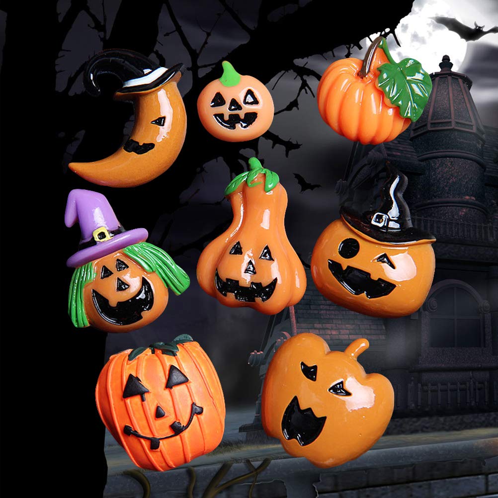 Baluue 8-Piece DIY Resin Pumpkin Pendant Phone Case Set - Jewelry Lovely Phone Cover Accessories for Halloween Themed Decorations | Perfect for Halloween Parties, Gift Giving & Phone Customization