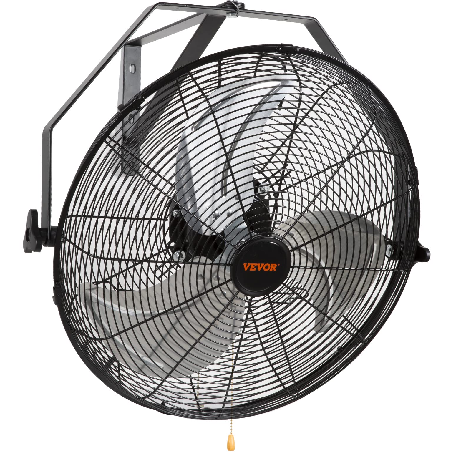 VEVOR 18 Inch Wall Mount Fan - 3-Speed IP44 Waterproof Industrial Fan, 4150 CFM High Velocity Wall Mounted Fan for Outdoor, Commercial, Residential Use - Perfect for Greenhouse, Workshop, Patio, Warehouse & Garage - Black, ETL Certified Safety Fan