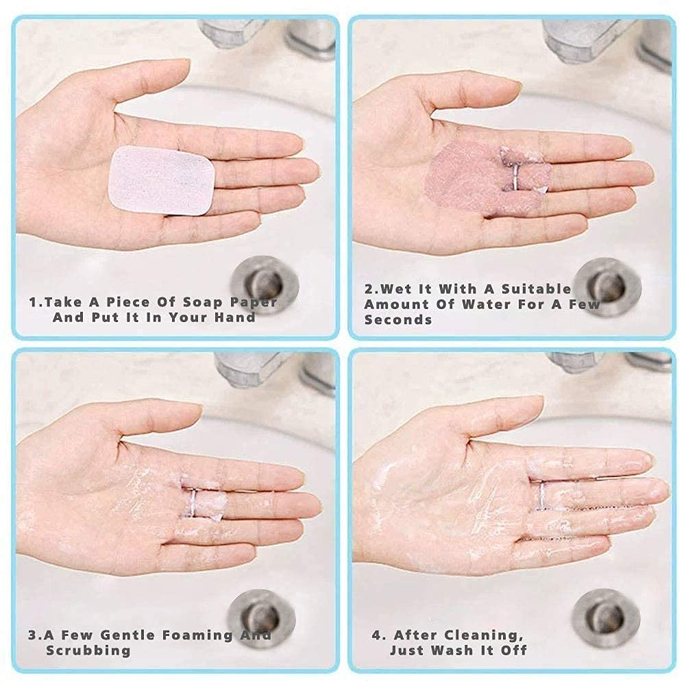 MAPPERZ Travel Paper Soap Strips - Portable Disposable Foaming Hand Wash for Camping, Hiking & Outdoor Activities (2-Pack Box) | Eco-Friendly & Convenient Cleaning Solution