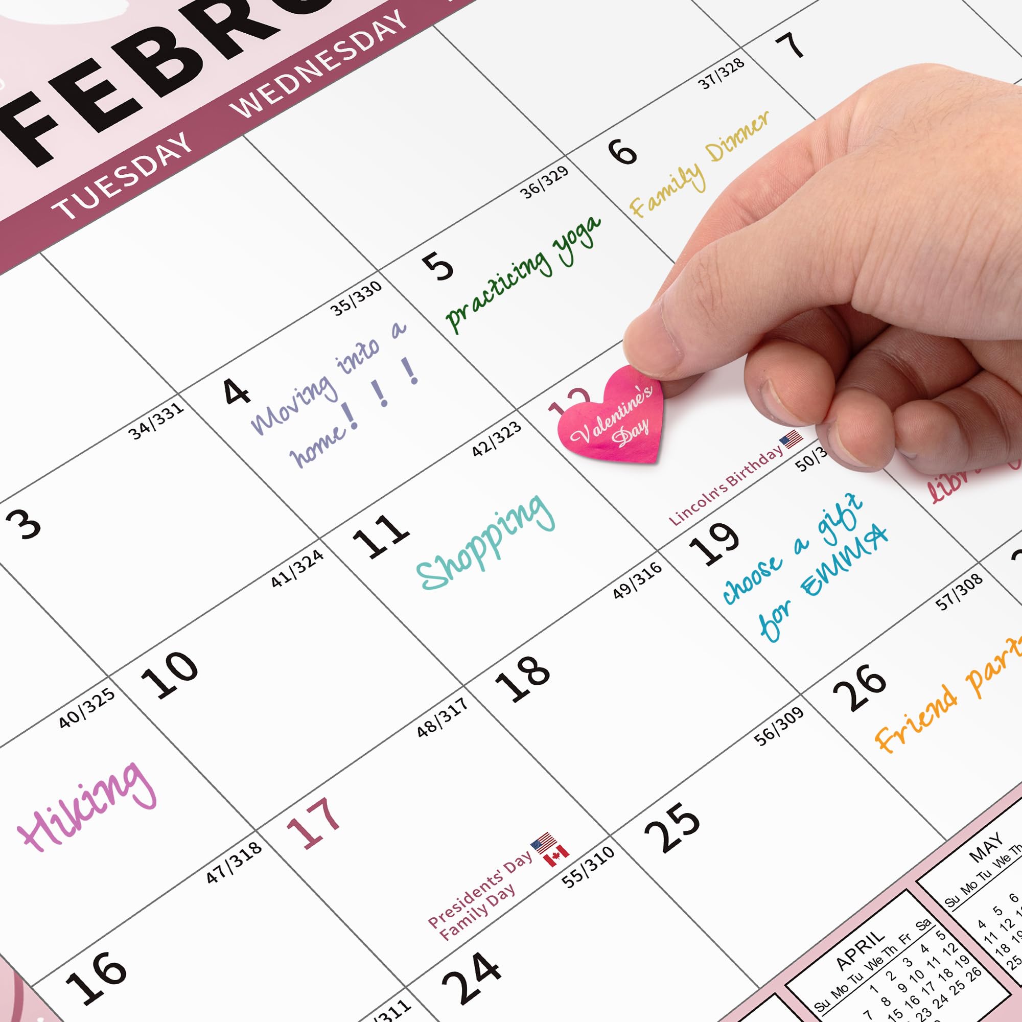 2025-2026 Wall Calendar - 18 Month Spiral Bound Hanging Calendar with Magnetic Back (15