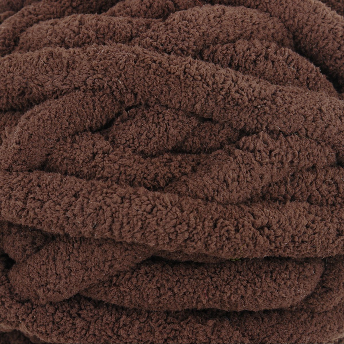 250g DIY Chenille Yarn - 100% Polyester Chunky Brown Jumbo Yarn for Knitting Blankets, Hats & Scarves - Soft & Cozy Crafting Yarn for Winter Accessories & Home Decor Projects